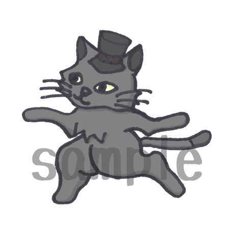 【イラスト】ヨガ猫 - 戦士のポーズ2