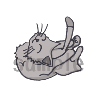 【イラスト】ヨガ猫 - 弓のポーズ