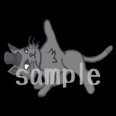 【イラスト】ヨガ猫 - 三角のポーズ