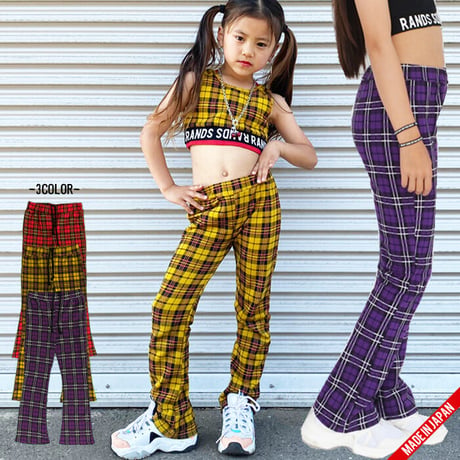 b5119　チェックフレアスウェットパンツ