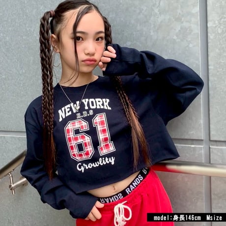 b5267　チェックロゴロングスリーブT
