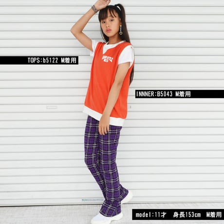 b5119　チェックフレアスウェットパンツ