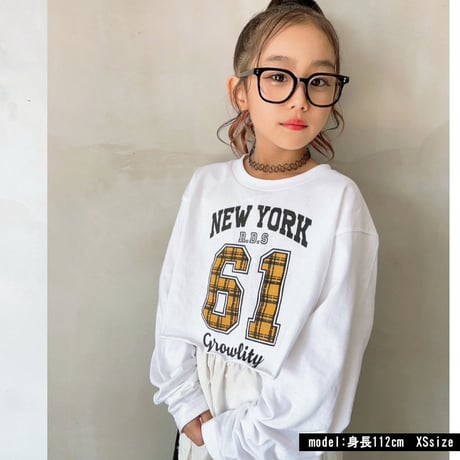 b5267　チェックロゴロングスリーブT