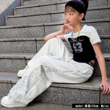 b5278　ブロード切替スウェットパンツ