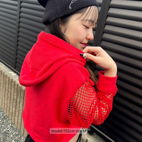 r1015　袖メッシュショート丈PK