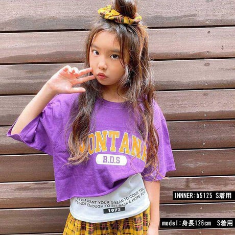 b5127カットオフカレッジロゴT-shirt