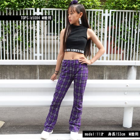 b5119　チェックフレアスウェットパンツ