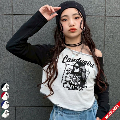 b5274　ガールptオフショルラグラントップス