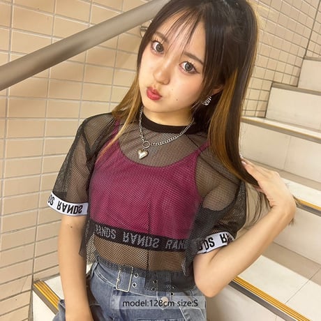 r1025　袖ロゴメッシュT