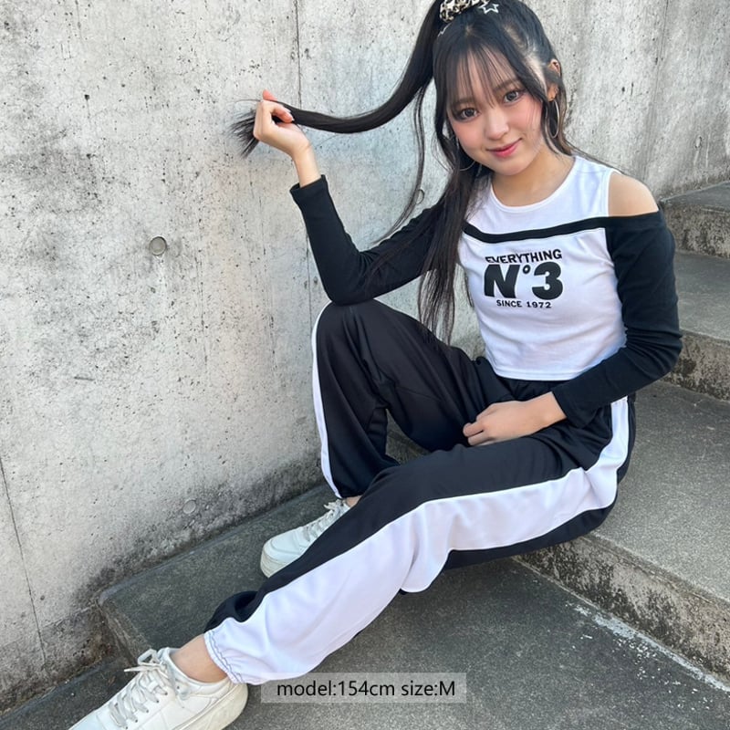 raspberrypie newjeans 着用　ジャージ　パンツ　プリーツ r1027 配色ジャージパンツ | saleroom