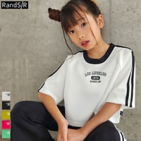 r1017　ジャージ素材袖ラインT