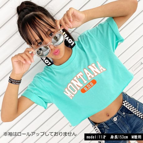 b5127カットオフカレッジロゴT-shirt