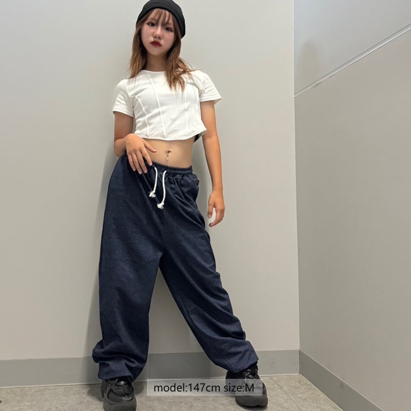 r1026 デニム風ルーズシルエットパンツ | saleroom