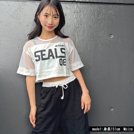 b5257　メッシュ切替ショート丈T