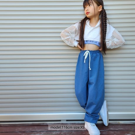 r1026　デニム風ルーズシルエットパンツ
