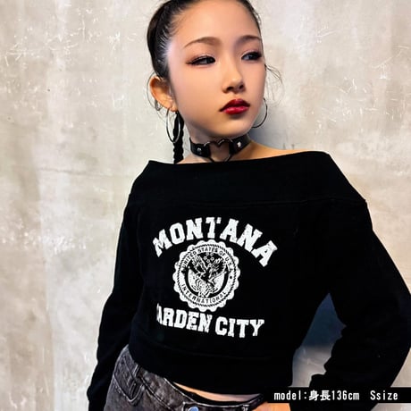 b5273　オフショルショートトレーナー