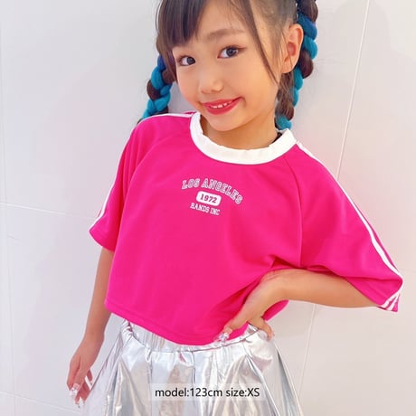 r1017　ジャージ素材袖ラインT