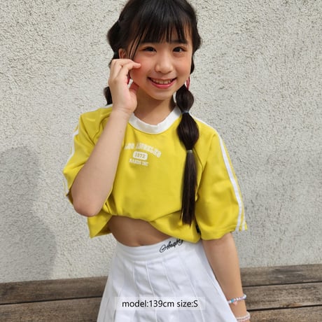 r1017　ジャージ素材袖ラインT