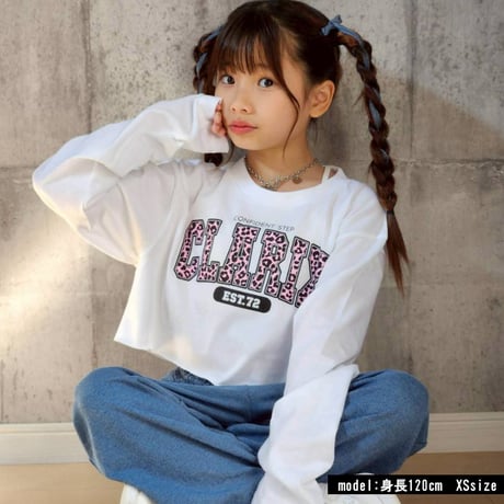 b5268　レオパードロゴロングスリーブT