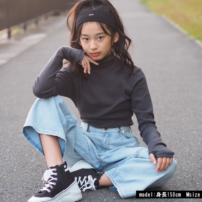 b5065 カラフルハイネック指穴ロンT | saleroom