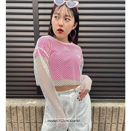 r1014　カットオフメッシュロンT