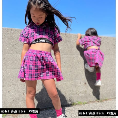 b5164　チェックフレアミニスカート
