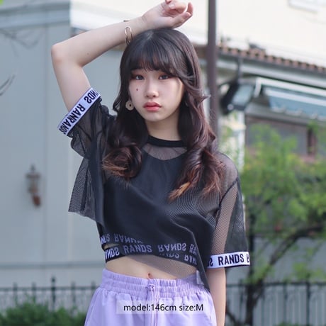r1025　袖ロゴメッシュT