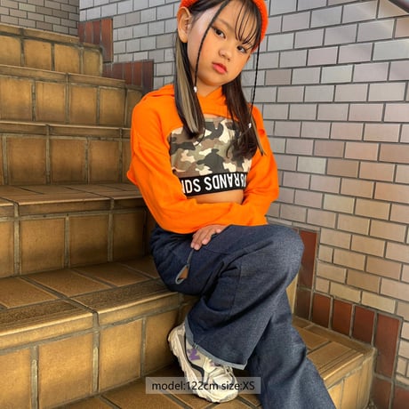 r1008　サイドダメージデニム風ワイドパンツ