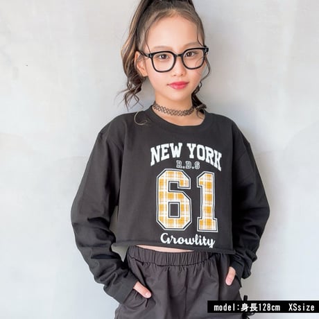 b5267　チェックロゴロングスリーブT