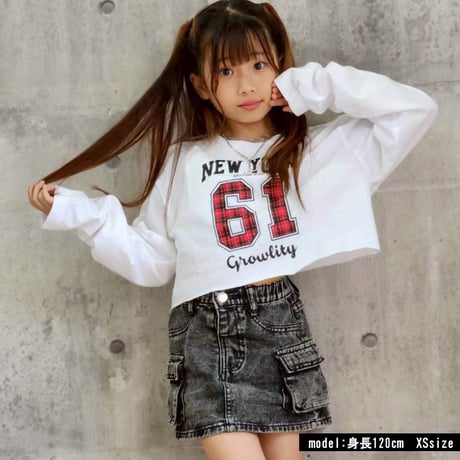 b5267　チェックロゴロングスリーブT
