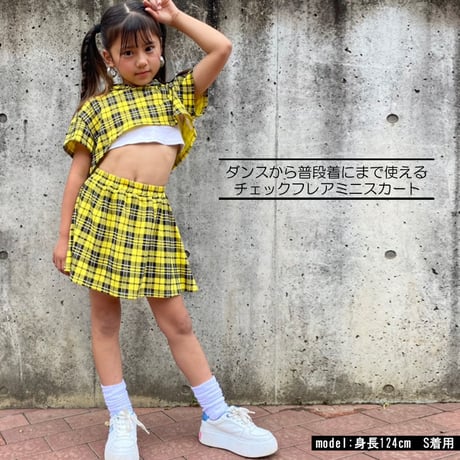 b5164　チェックフレアミニスカート