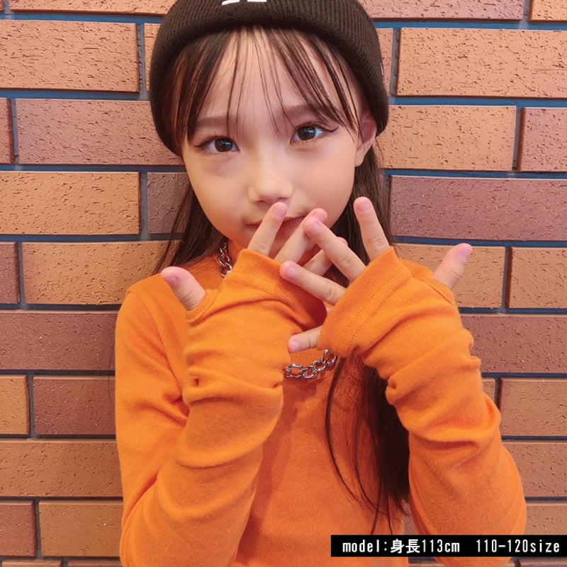 b5065 カラフルハイネック指穴ロンT | saleroom