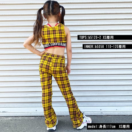 b5119　チェックフレアスウェットパンツ