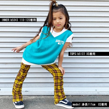 b5119　チェックフレアスウェットパンツ