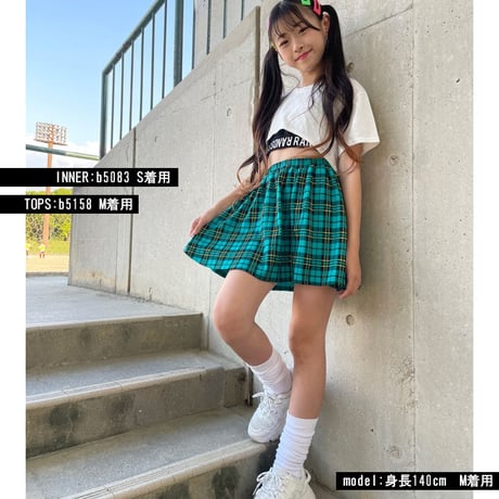 b5164　チェックフレアミニスカート