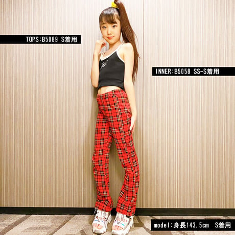 b5119　チェックフレアスウェットパンツ