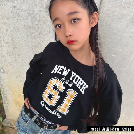 b5267　チェックロゴロングスリーブT