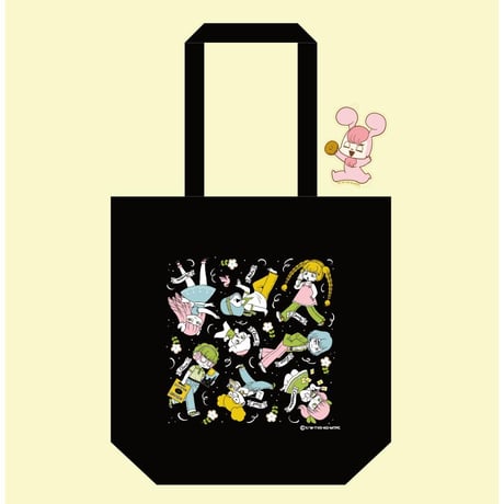 Lunlun YAMAMOTO　「Tiny Party」 Tote bag with Acrylic Keychain (The Marshmallow Times)