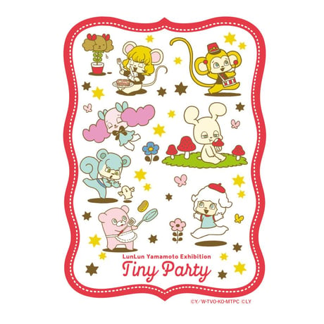 Lunlun YAMAMOTO  Art Exhibition 「Tiny Party」 Original Illustrated Flake Stickers in Tin