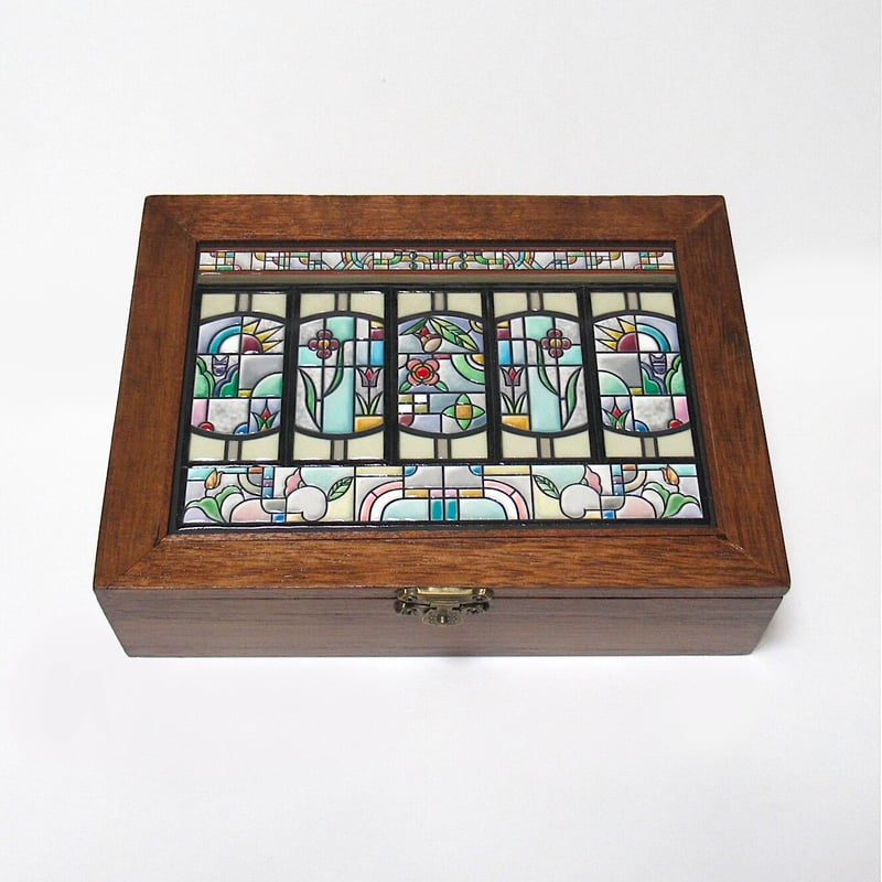 ステンドグラスの連窓タイル箱 | こだんみほのタイル絵