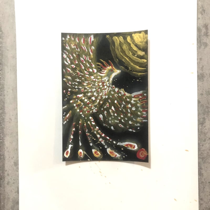 龍神様　鳳凰様　原画　A5 調和 龍神様 鳳凰様 原画 A5 調和