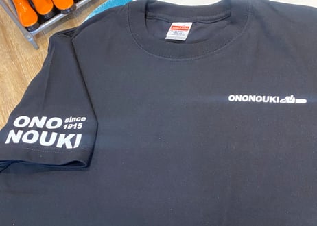 小野農機Tシャツ黒（サークルロゴ）