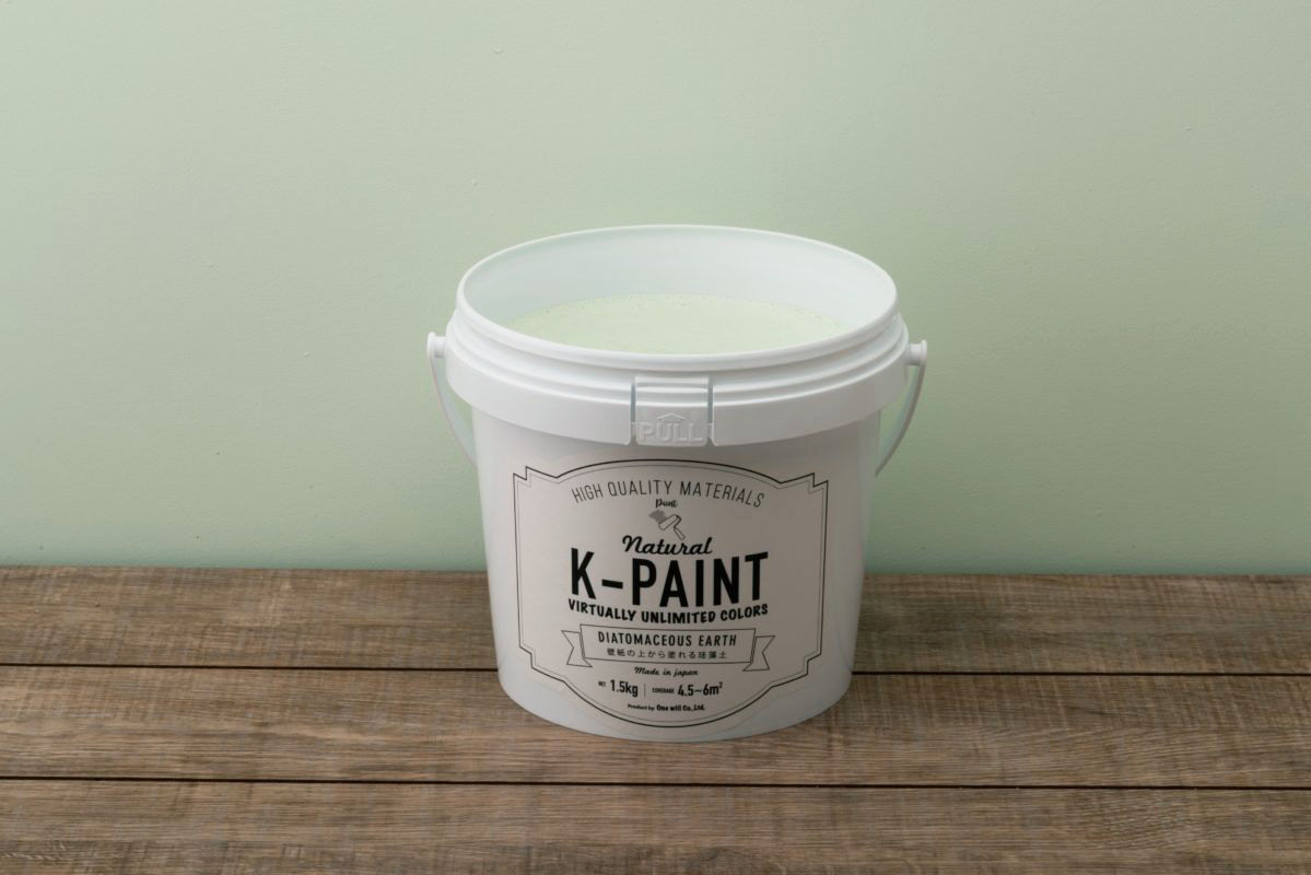 K-PAINT 珪藻土塗料 1.5kg 11_パステルグリーン YHB STORE