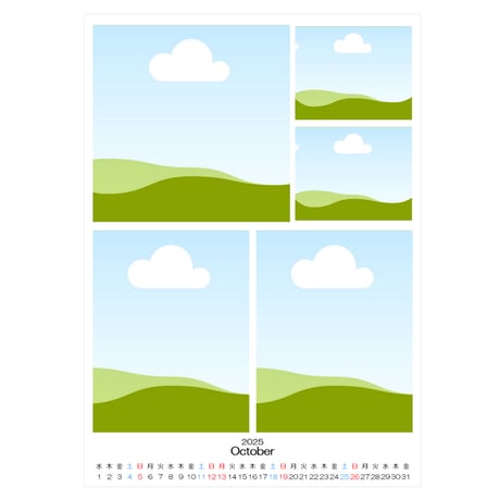 2L版Photocalendar-2-CANVAテンプレート7～12