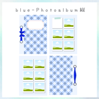 blue－Photoalbum-縦-Canvaテンプレート