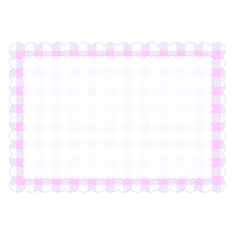 長方形もこもこフレーム（ギンガムチェック）
