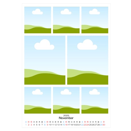2L版Photocalendar-2-CANVAテンプレート7～12