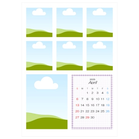 2L版Photocalendar-1-CANVAテンプレート1～6