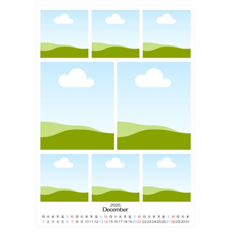 2L版Photocalendar-2-CANVAテンプレート7～12
