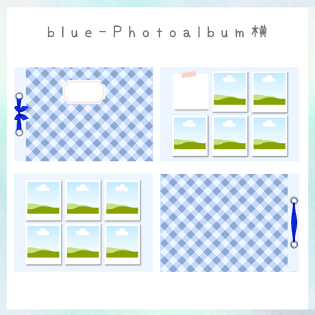 blue－Photoalbum－横-Canvaテンプレート
